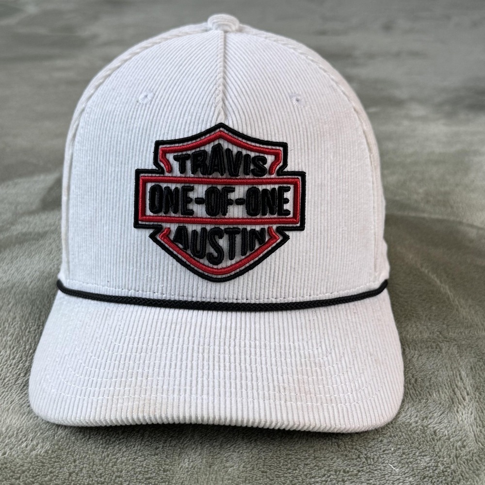 Travis One Of One Austin Hat Cap Snap Back Mens One Size White Bump Cap Dome